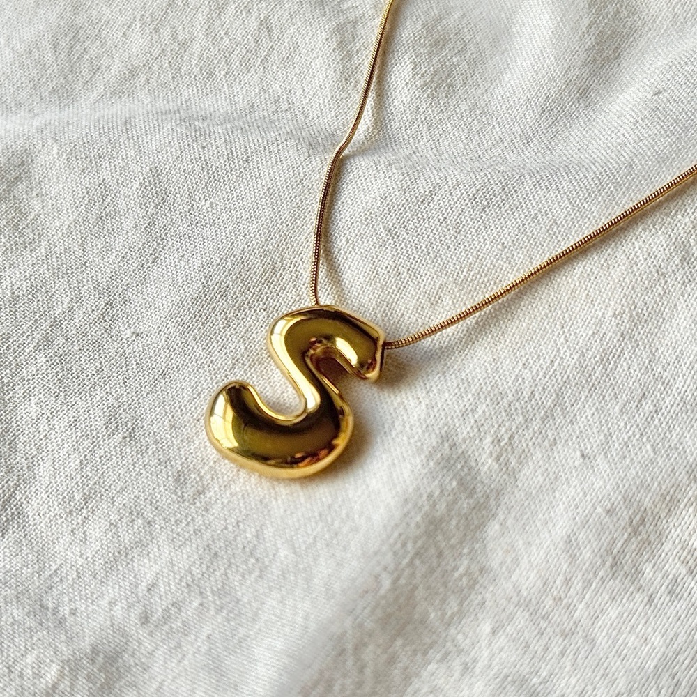 Bubble Letter Monogram Necklace
- Letter S - Picture 3 of 6